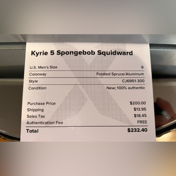 SpongeBob Squidward Kyrie 5 Nike Authentic Men’s Pre-Loved Sneakers - Picture 9 of 9